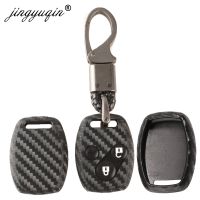 【cw】 jingyuqin Carbon Fiber Silicone Car Remote key Case Fob For HONDA Accord Civic CRV Pilot Fit 2 3 4 Button Key Cover Holder 【hot】 !