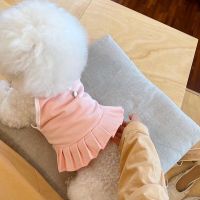 Cute Puppy Vest Spring And Summer Thin Section Suspender Skirt Pet Dress Pomeranian Teddy Yorkshire Bear Small Puppy Pleated Ski Dresses