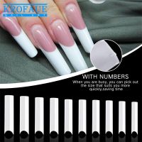 KROFAUE False Nail Tips Extension Half Cover C Curved Artificial Coffin Clear Extra Long Fake Nails 120pcs Manicure Tool fenguhan