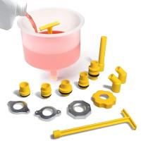 【CW】 15pcs No Spill Coolant Funnel Kit Radiator Filling Bleeder with Adapters General-Purpose