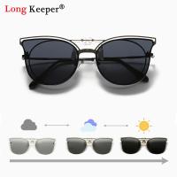 LongKeeper Men Polarized Clip-On Sunglasses Flip Up Women Rimless Photochromic Clip On Glasses Outdoor for Driving Fishing Uv