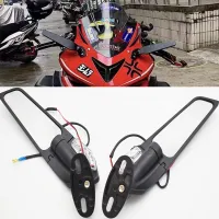 For Kawasaki VERSYS 1000 650 x300 ER6N Modified Motorcycle Rearview Mirrors Wind Wing Adjustable Rotating Side Light