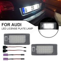 แผ่นเรืองแสงหมายเลขป้ายทะเบียนรถ LED 2ชิ้นสำหรับรถ Audi A1 A3 A4 S4 RS4 B8 A5 S5 A6 A7 Q3 TT สำหรับ VW Golf 6 7 MK6 MK7 B6 Passat