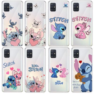 「Enjoy electronic」 Lilo Stitch Disney Couple Phone Case For Samsung Galaxy A73 A53 A33 A72 A52 A12 A71 A51 A21S 4G 5G Transparent Soft Shell Cover