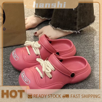 hanshi [2023 new HOT FASHION] lazlook รองเท้าแตะรัดส้นแบบหัวแบนด้านล่างหนาไม่ลื่นน่ารักกันกลิ่น