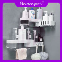 Broonpre มุมห้องน้ำจัดเก็บแชมพูเครื่องสำอางชั้นวางติดผนังชั้นวางของครัวเรือนอุปกรณ์ห้องน้ำ