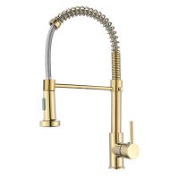 All-copper Spring Faucet Kitchen Sink Can Be Rotated and Painted with Black Gold Dots Hot and Cold Water Spring Kitchen Faucet