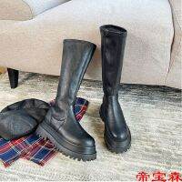 [COD] G othic style shoes 2022 autumn elastic punk short boots womens net red thick height and thin