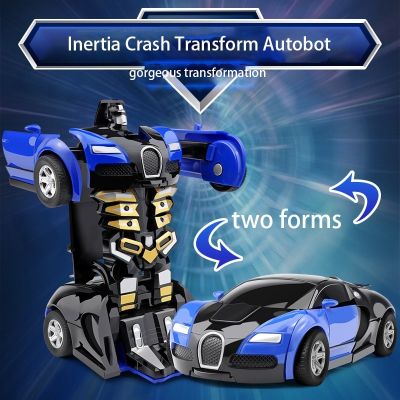One Click Automatic Collision Deformation Robot Boy Gift Dual Form Toy Car Father Son Interactive Model Car