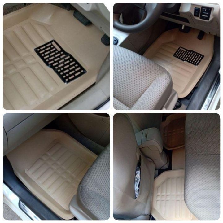 car-mats-ถาดปูพื้นรถยนต์-5-ชิ้น-หนัง-pu-ยกขอบ-ทำความสะอาดง่าย-free-size-ใส่ได้ทั้งรถเก่งและรถกระบะ