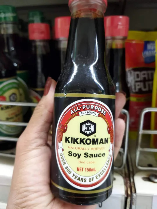 KIKKOMAN SOY SAUCE, RED LABEL, NATURALLY BREWED, Seasoning (150 ML ...