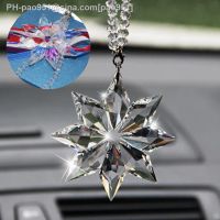 Transparent Crystal Snowflakes Car Pendant Decoration Ornaments Sun Catcher Snowflake Hanging Trim Accessories Christmas Gifts