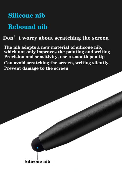 14cm-universal-pencil-double-dual-silicon-head-touch-capacitive-screen-stylus-caneta-capacitiva-pen-for-ipad-tablet-smartphone