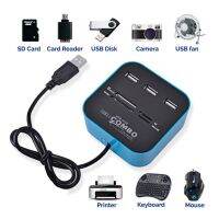 ✻☾ 1X Hub 2.0 combination card reader All In One Multi Card Reader With 3 Ports For MMC/M2/MS for desktop laptops Low power 2020