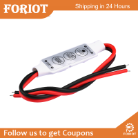 Foriot  โคมไฟ LED ดีมอร์ขนาดเล็ก12V พร้อมตัวควบคุมหรี่แสงไฟและสวิตช์เปิดปิด3528 5050