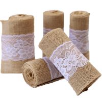 15x240cm Natural Linen Ribbons 1/2/3/4/5rolls Vintage Jute Wedding Chair sash Christmas table flag DIY Crafts bowtie Home Decor