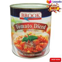 ? SALE only. Brook Tomato Diced 565 G  บรูค มะเขือเทศหั่นชิ้น 565 กรัม