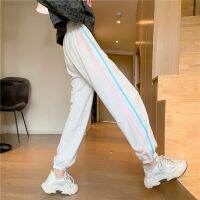 CODadoqkxDGE ?Catfish? High waist sports womens trousers casual Korean wide-leg loose-fitting womens plus size pants