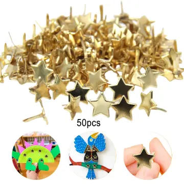 50Pcs Metal Mini Brads Handmade Decoration Heart Shaped Paper Fasteners for  Scrapbook Projects Card Making Paper