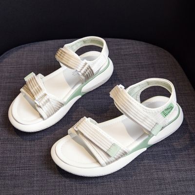 New sports sandals female flat 2023 summer fashion wears outside Velcro han edition peep-toe leisure beach shoes