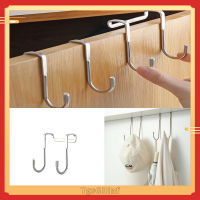 S-type Door Hanger Hook Stainless Steel Free Punching Cabinet Door Without Trace Clothes Hook Door Back Wall Mounted Hooks