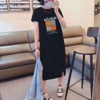 เสื้อผ้าแฟชั่นสำหรับสุภาพสตรี 2023 new summer dresses and women dress code han edition loose women fashion dress fat younger sister short-sleeved dress coat