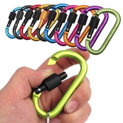 ☂▥☜ Carabiner Keychain Outdoor Camping Survival Hiking D-Ring Snap Clip Lock Buckle Hooks Sportfishing Buckle Keychain Accessories