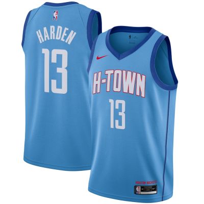 Top-quality Hot Sale Mens 2021 Houston Rockets James Harden City Edition Swingman Jersey - Blue