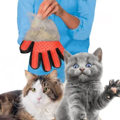 Sarung Tangan Wol Sikat Pembersih Perawatan Kucing Sarung Tangan Perawatan Kucing Sarung Tangan Penghilang Bulu Kucing Sikat Pembersih Hewan Peliharaan Anjing