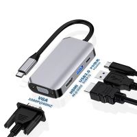 Type C Multiport USB 3.1 to HDMI 4K + VGA +USB 3.0 + PD Adapter For Macbook