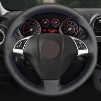 DIY Black Hige Soft Artificial Leather Steering Wheel Cover for Opel Combo Fiat Bravo Grande Punto Linea Qubo Doblo Punto Steering Wheels Accessories