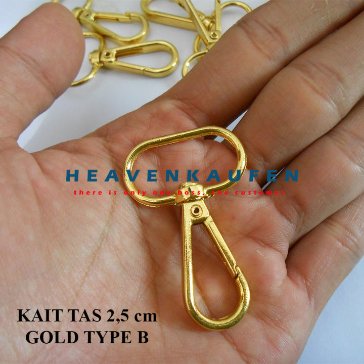 Kait Pengait Tas Lebar Lubang 2 5 Cm Warna Gold Emas Type B Harga Per 2