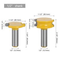 2ชิ้น/เซ็ต1/2Quot; ก้าน12.7มม. มิลลิ่งไม้ตัดแกะสลักขลุ่ยเรือแคนูและลูกปัดเราเตอร์ชุดบิตทังสเตนโลหะผสมโคบอลต์เครื่องตัดไม้บิต