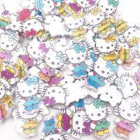 25/50/100pcs Cats Kids Sewing Wood Buttons 32mm Sewing Craft Mix Lots WB738 Haberdashery