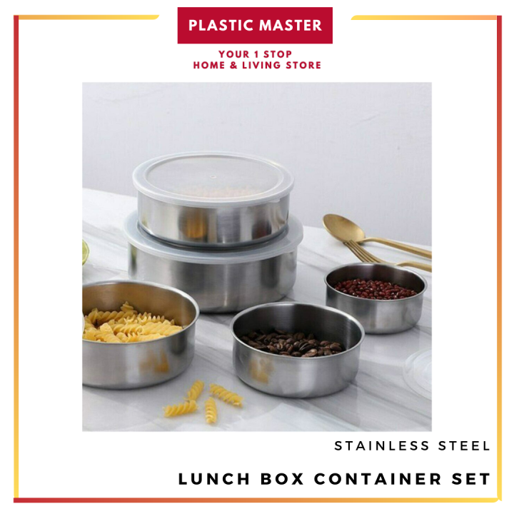 Stainless Steel Lunch Box Set (5PCS) with Cover Stainless Steel Lunch
