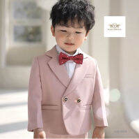 Cute Suit สูทเด็กสีชมพู Pink Suit ชุดไปงานชมพู ใส่ได้ทั้งเด็กชายและหญิง เซท 2 ชิ้น ผ้าดี เสื้อนอกมีซับ+กางเกงเอวยางยืด ขนาด 80, 90, 100, 110,120,130, 140, 150,160 (ประมาณ 3 เดือน -12 ปี)