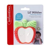 *แถมฟรี แปรงซิลิโคนสวมนิ้ว* Infantino ยางกัดแอปเปิ้ล Lil Nibbles Vibrating Teether Apple