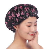 Double Layer Chiffon Shower Cap Waterproof High Quality Shower Cap Ladies Shower Cap Spa Bath Accessories hair bonnets