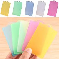 2Pcs Transparent Sided Vertical Plastic ID IC Badge Plastic Matte Holder Card Cover Case Pocket Holder Card Holders