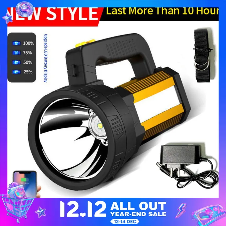 Original 200000LM Super Bright LED Flashlight Work Light Torch Handheld