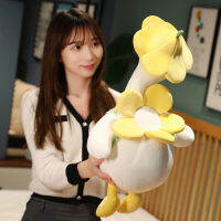 Cute Fluffy Duck Plush Toy Animal Cartoon Dressed Goose Doll Fashion Kawaii Stuffed Pillow for Kids Girls Birthday Gift 35-55CM