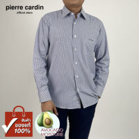 Pierre Cardin เสื้อเชิ้ตแขนยาว Avocado Moisture Basic Fit รุ่นมีกระเป๋า ผ้า Cotton 100% [RHT4989-BU]