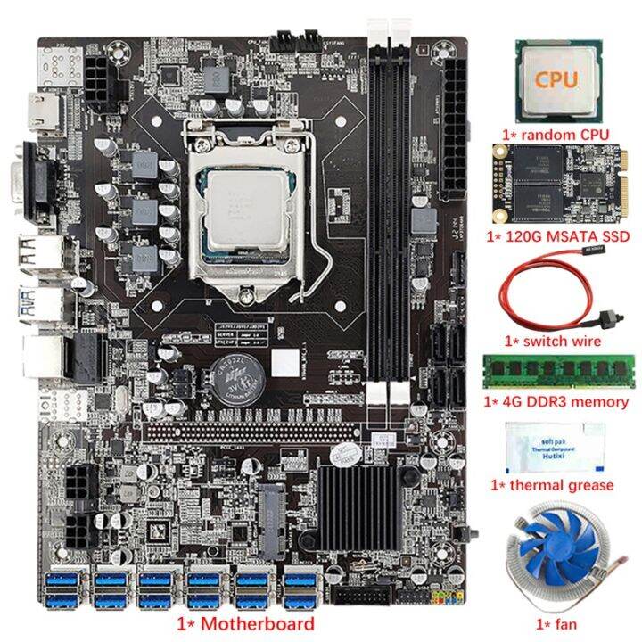 b75-12-usb3-0-btc-mining-motherboard-cpu-fan-4g-ddr3-ram-120g-msata-ssd-thermal-grease-switch-cable-lga1155-ddr3-sata3-0