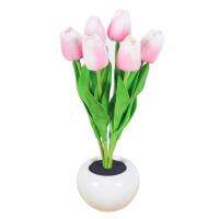 [Arrive 1-3 Days]Tulip Artificial Flowers Lamp Art Crafts LED Flower Landscape Light Battery Powered Ornament Birthday Gifts Lighting Decor for Wedding Party