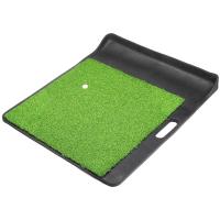 Portable Golf Hitting Mat, Driving Chipping Putting with Ball Tray with Handle Golf Practice Pad Grass Mat, for Indoor &amp; Outdoor.