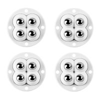 ✙ 4Pcs/Set Mute 4 Beads Ball Universal Wheel Self Adhesive Pulley Base For Furniture Storage Box Bedside Table Move Accessories