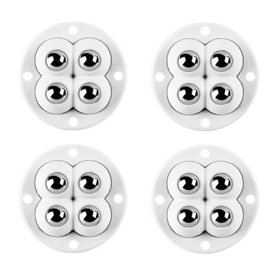 ✙ 4Pcs/Set Mute 4 Beads Ball Universal Wheel Self Adhesive Pulley Base For Furniture Storage Box Bedside Table Move Accessories