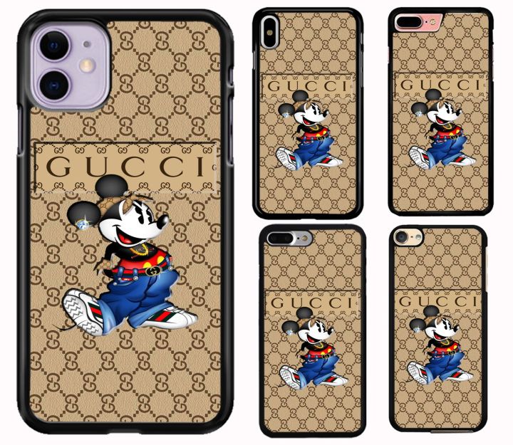 Guccis Style Mickey Mouse Tpu Plexiglass Black Hard Case For Apple Iphone  13 12 Mini Pro Max 11 Xs Max Xr 6 7 8 S Plus Samsung S20 Ultra Note 10 9