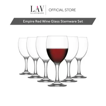 LAV Small Wine Glasses Set of 6 - 8 oz Clear White Wine Glasses