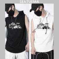 SEATUEMA ​ เสื้อกล้ามสำหรับผู้ชายแบรนด์ Casual Hooded แฟชั่นเสื้อกล้ามแขนกุดเพาะกายชายเสื้อกล้าม